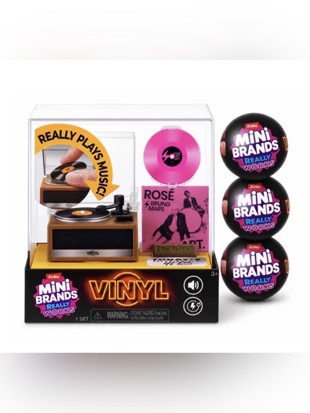 Mini brands vinyl record player and 3 surprise balls new sealed